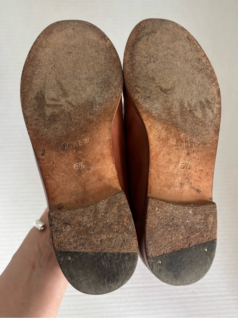 J.CREW Ryan Penny Loafer Women's 6.5 Tan Brown Leather Slip On Flats H8200 - Picture 5 of 10